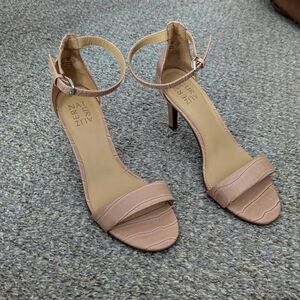 Pink ankle strap heels